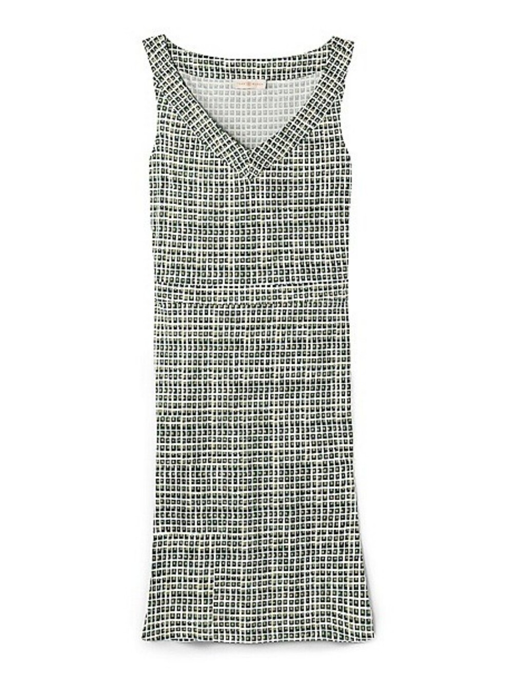 Tory Burch Paris Silk Jersey Green Pattern Shift Dress Size Small